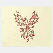 Rode Phoenix Rijst Fleece Deken (Voorkant (Horizontaal))