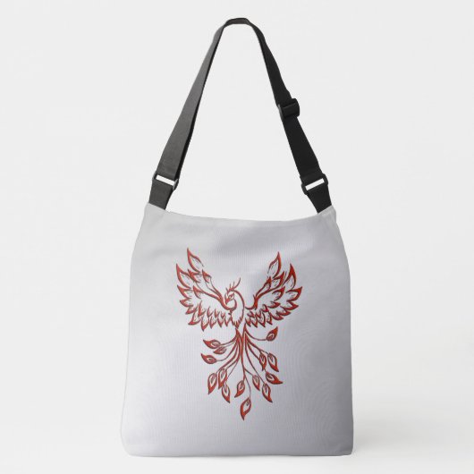 Rode Phoenix Rijst Zilver Crossbody Tas (Voorkant)