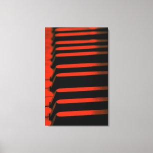 Rode Piano Keys Canvas Afdruk