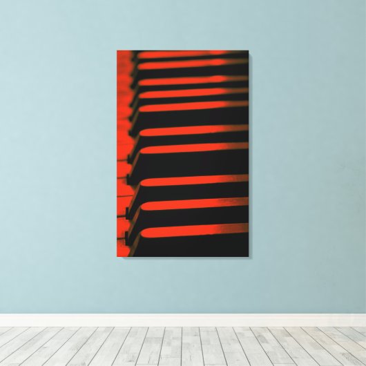 Rode Piano Keys Canvas Afdruk (Insitu (Houten vloer))