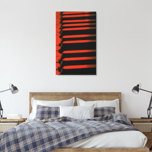 Rode Piano Keys Canvas Afdruk (Insitu (Slaapkamer))