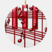 Rode Piano Toetsenbord Ornament (Achterkant)