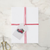 Rode pick-up en kerstboom cadeaulabel (Met Touw)