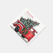  rode pick-up truck familienaam Monogram Servet (Hoek)