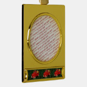 Rode pick-up truck Kerstmis Verguld Banner Ornament (Rechts)