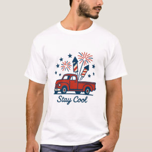 rode pick-up truck met vuurwerk - Est. 177 T-shirt