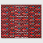  Rode pick-up truck rode zwarte buffalo plaid Cadeaupapier (Vlak)