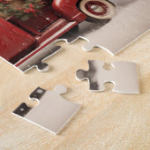  rode pick-up truck vakantie legpuzzel (Zijkant)