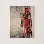  rode pick-up truck vakantie legpuzzel (Verticaal)