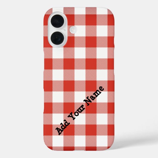 Rode picknick geruit met aangepaste naam Case-Mate iPhone case (Achterkant)