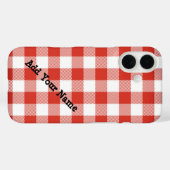 Rode picknick geruit met aangepaste naam Case-Mate iPhone case (Achterkant (horizontaal))