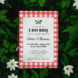Rode Picknick Plaid Doek I Do BBQ Uitnodiging