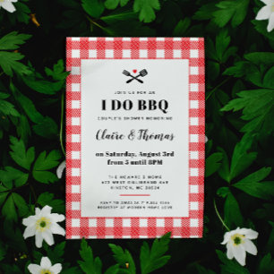 Rode Picknick Plaid Doek I Do BBQ Uitnodiging