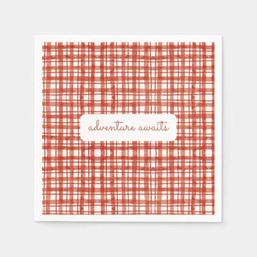 Rode Picknick Plaid Herfst Genderneutraal Baby sho Servet (Voorkant)