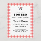 Rode picknick pllaid doek Ik doe BBQ Uitnodiging (Voorkant)