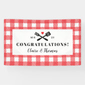 Rode picknick pllaid doek Ik doe BBQ Welkom Spandoek (Horizontaal)