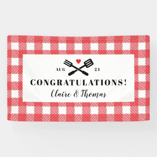 Rode picknick pllaid doek Ik doe BBQ Welkom Spandoek (Horizontaal)