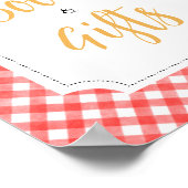 Rode Picknick Zonnebloem Baby shower Boeken en ges Poster (Hoek)