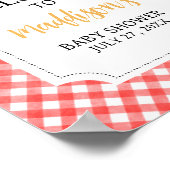 Rode Picknick Zonnebloem Baby shower Welkom Poster (Hoek)