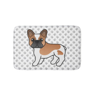Rode Piebald Franse Bulldog Schattige Cartoon Hond Badmat