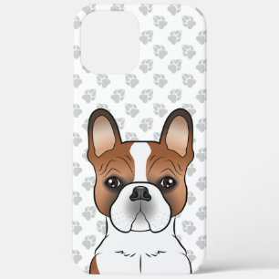 Rode Piebald Franse Bulldog Schattige Cartoon Hond Case-Mate iPhone Case