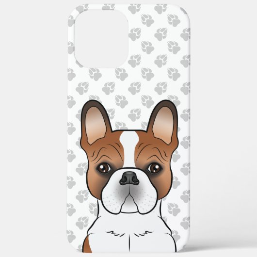 Rode Piebald Franse Bulldog Schattige Cartoon Hond Case-Mate iPhone Case (Achterkant)