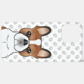 Rode Piebald Franse Bulldog Schattige Cartoon Hond Case-Mate iPhone Case (Achterkant (horizontaal))