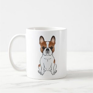 Rode Piebald Franse Bulldog Schattige Cartoon Hond Koffiemok