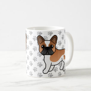 Rode Piebald Franse Bulldog Schattige Cartoon Hond Koffiemok