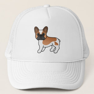Rode Piebald Franse Bulldog Schattige Cartoon Hond Trucker Pet