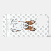 Rode Piebald Franse Bulldog Schattige Cartoonhond Case-Mate iPhone Case (Achterkant (horizontaal))