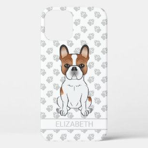Rode Piebald Franse Bulldog Schattige Cartoonhond Case-Mate iPhone Case