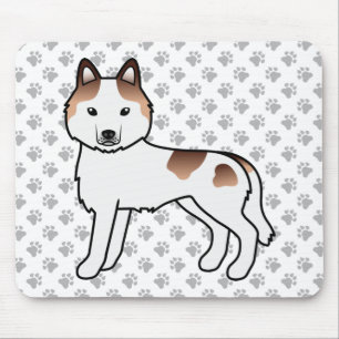 Rode Piebald Siberische Husky Schattige Cartoon Ho Muismat