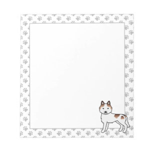 Rode Piebald Siberische Husky Schattige Cartoon Ho Notitieblok
