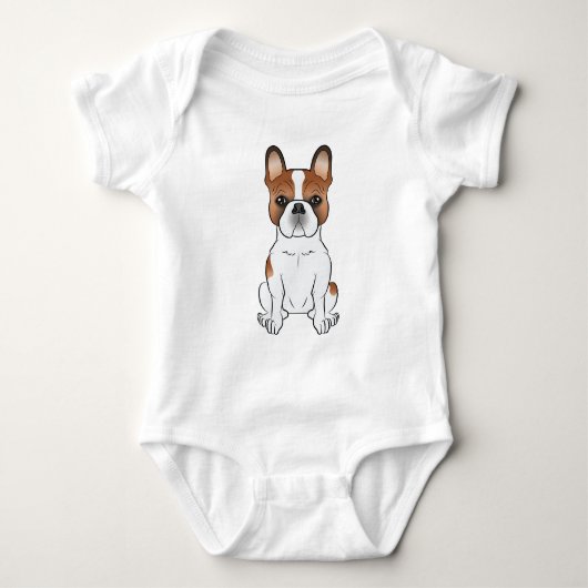 Rode Pied Franse Bulldog Franse Cute Cartoon Hond Romper (Voorkant)