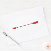 Rode Pijl Ovale Sticker (Envelop)