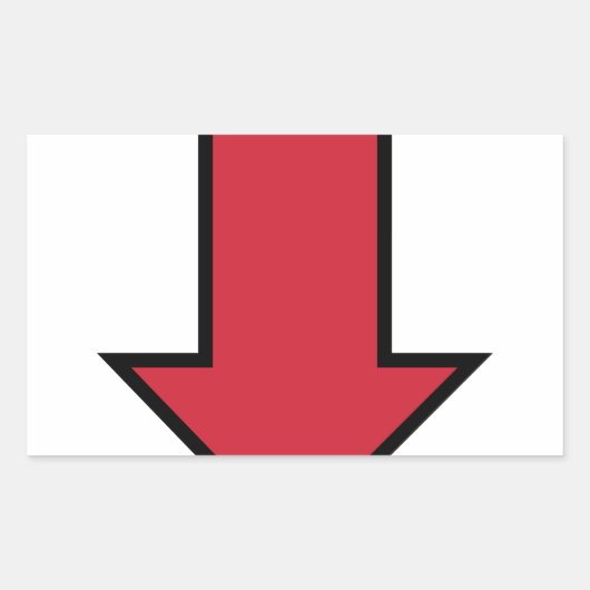 Rode Pijl Rechthoekige Sticker (Voorkant)