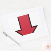 Rode Pijl Rechthoekige Sticker (Envelop)