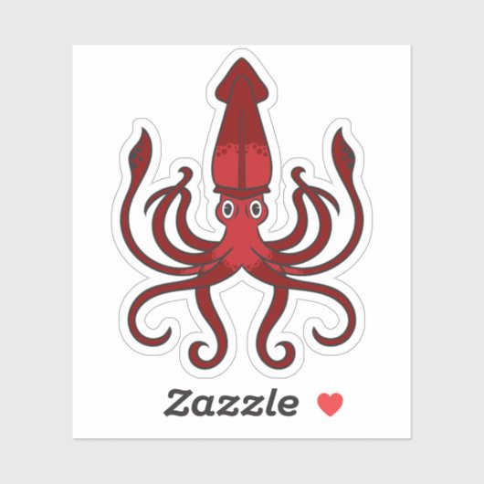 Rode pijlinktvis Sticker (Vel)