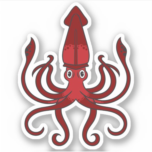 Rode pijlinktvis Sticker (Voorkant)