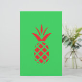 Rode Pijnappel in Groen Briefpapier (Staand voorkant)