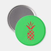 Rode Pijnappel in Groen Magneet (Voorkant / Achterkant)