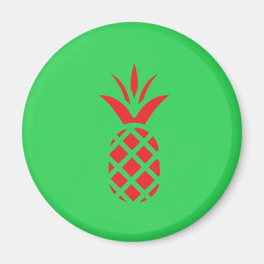 Rode Pijnappel in Groen Magneet (Voorkant)