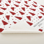 rode pijnboom winter bos modern monogram sherpa deken (3/4)
