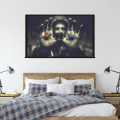 Rode Pil Blauwe Pil Moment Awaken Canvas Muur Kuns (Insitu (Slaapkamer))