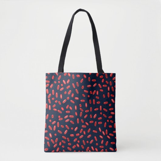 Rode pillen die Patroon herhalen Tote Bag (Voorkant)
