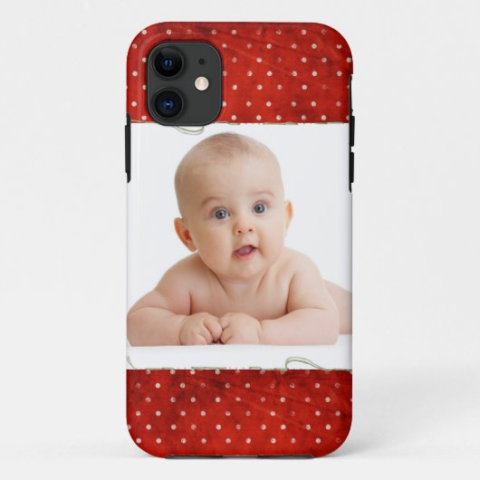 Rode pin stippen met foto Case-Mate iPhone case (Achterkant)