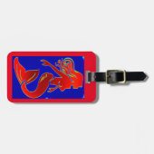 rode pin-up mermaid bagagelabel (Voorkant horizontaal)