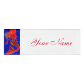 rode pin-up mermaid naambadge (Voorkant)