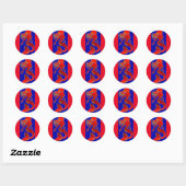 rode pin-up mermaid ronde sticker (Vel)